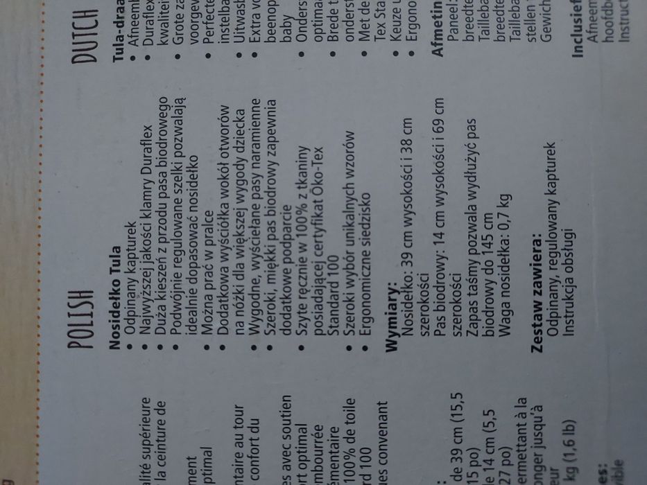 Nosidło ergonomiczne Baby Tula Bawełna 7-20kg unisex