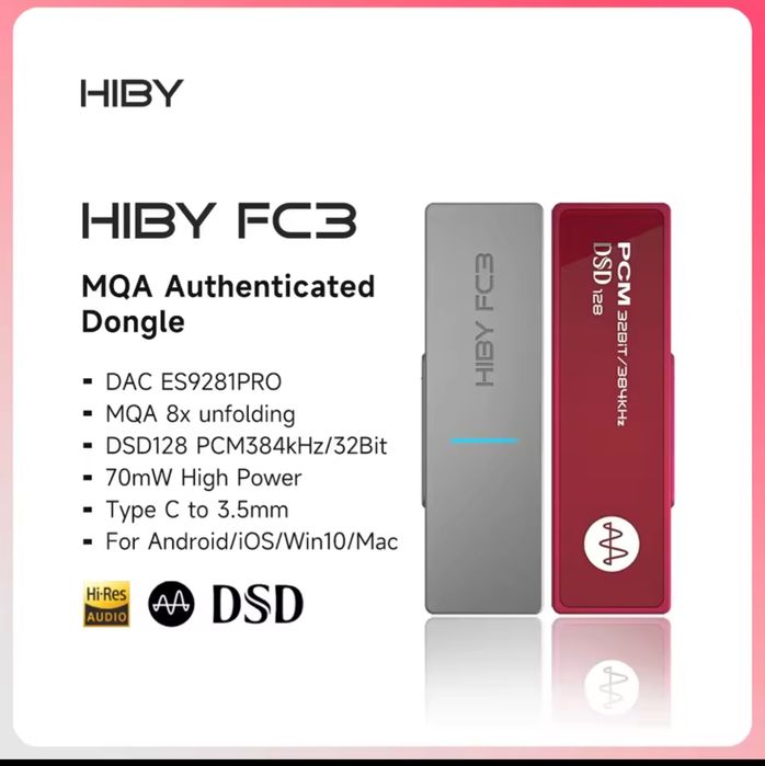 USB ЦАП + підсилювач для навушників, HiBy FC3