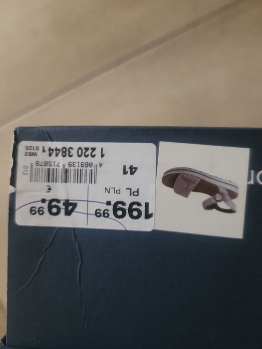 Sandały damskie ,sandałki letnie białe logowane Tom Tailor,41