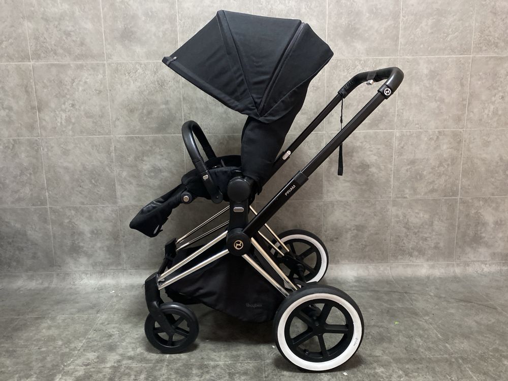 Коляска Cybex Priam 2в1/3в1 deep black 2021 шасси chrome black