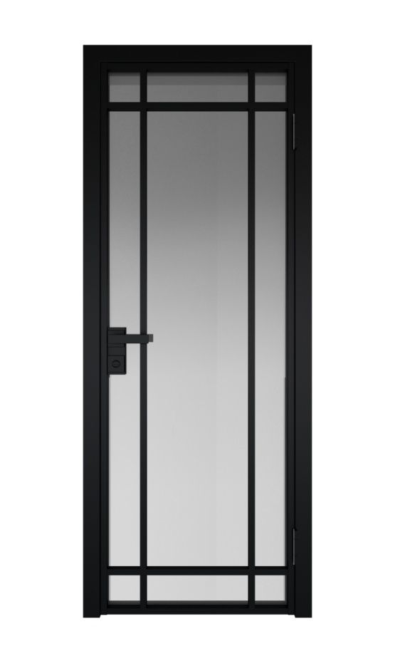 Скляні міжкімнатні металеві двері в стилі лофт