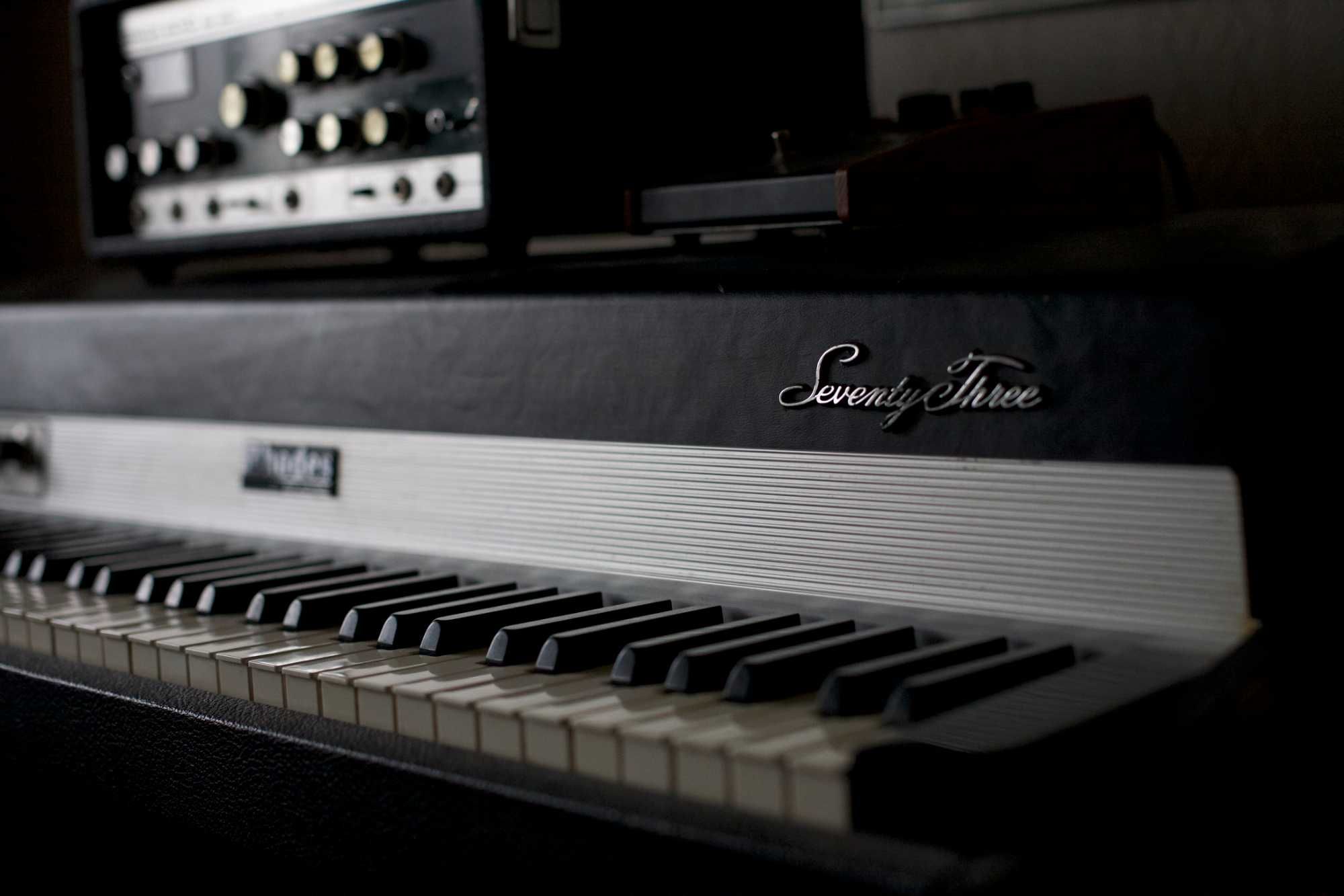 Moog Model D'72 .Moog Liberation '82. Rhodes Mark I '76 Hammond XK-3