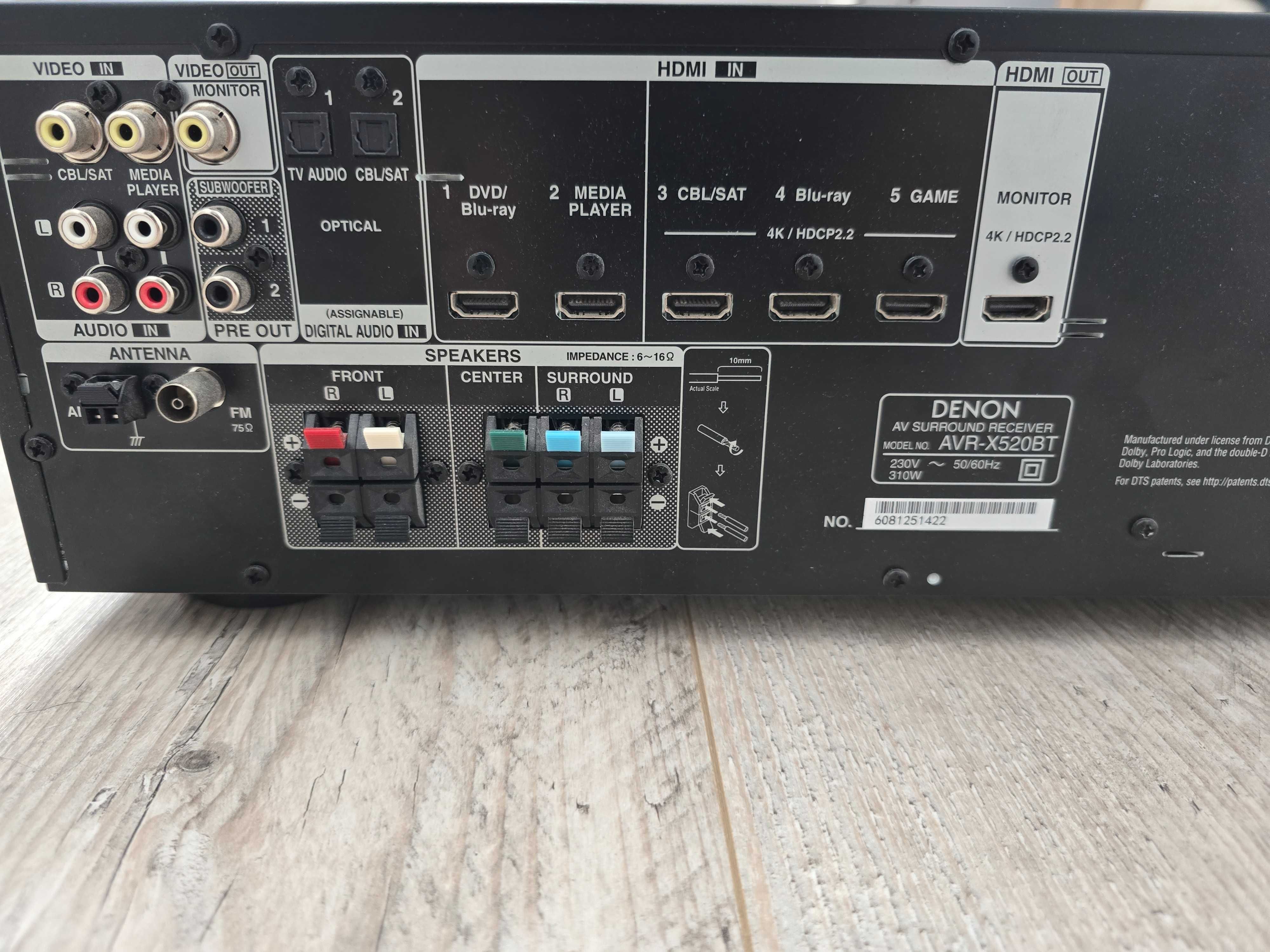 Sprzedam amplituner Denon AVR-X520BT w bardzo dobrym stanie