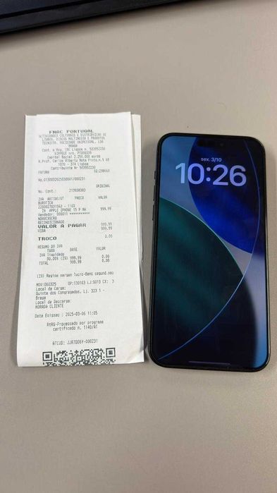 iphone 15 pro max 256gb como novo Garantia FNAC