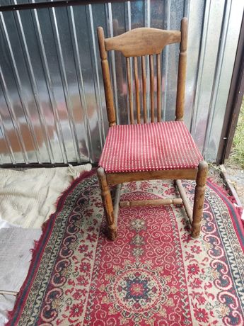 2 x stare krzesło drewniane prl loft tapicerowane