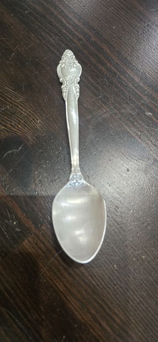 Łyżeczka vintage platerowana – styl rosyjski, ornament kwiatowy, ZSRR
