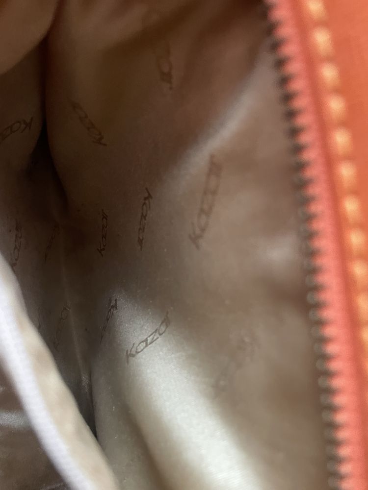 Torebka Kazar skóra naturalna pomarańczowa pojemna