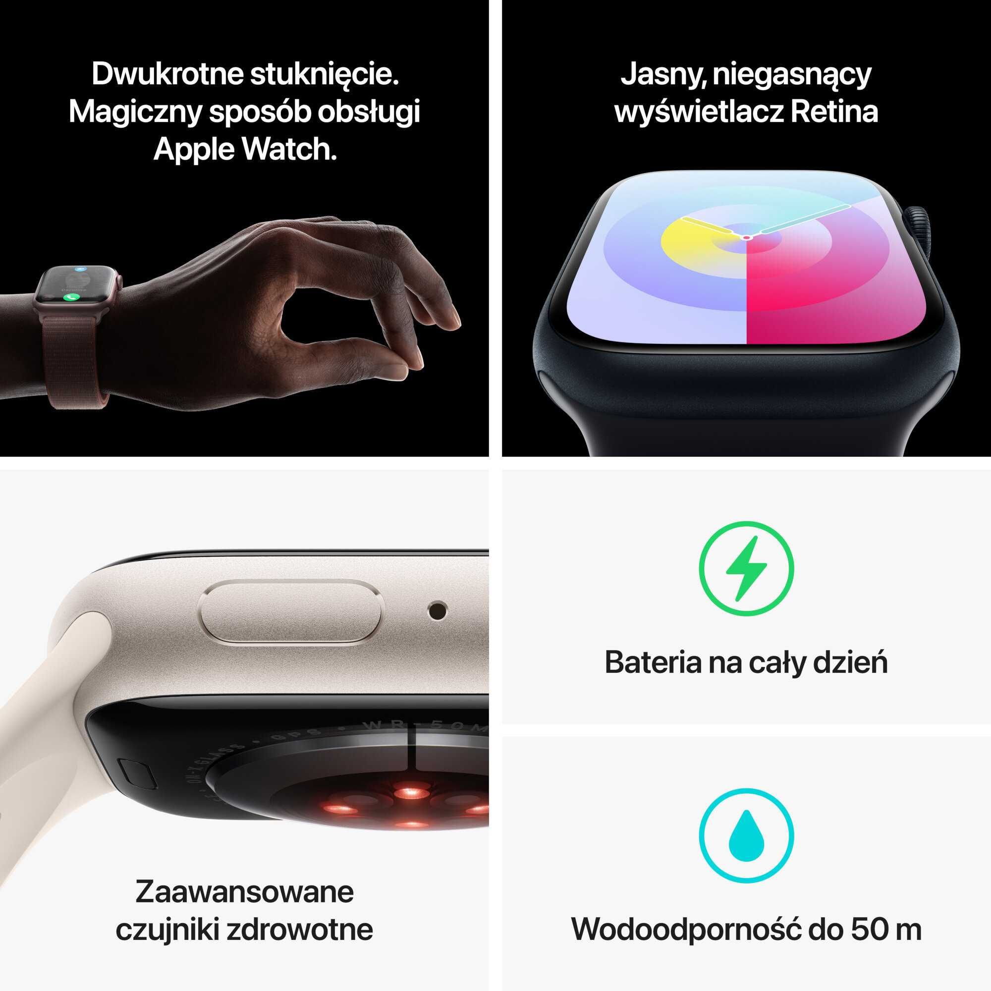 NOWY Apple Watch 9 gen. GPS • Różowy • 41 mm • GWARANCJA • Pink