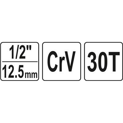 Grzechotka 1/2" wewnętrzna CRV 30 zębów Yato