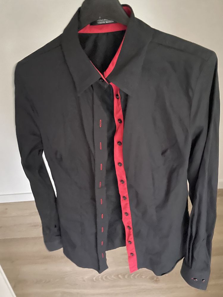 Koszula firmy willsoor czarna rozmiar 36 z  czerwonego na plisie