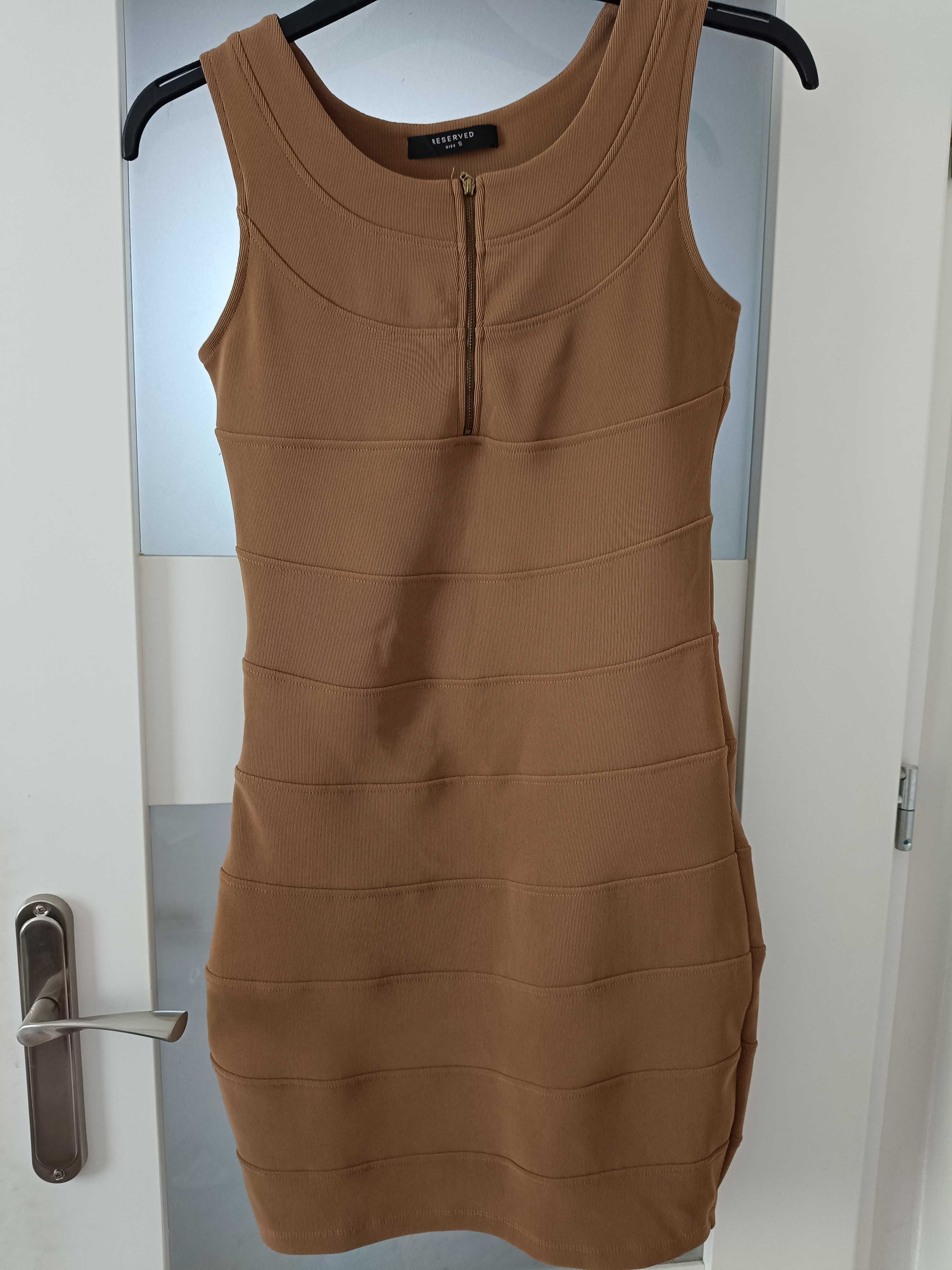 Karmelowa sukienka mini