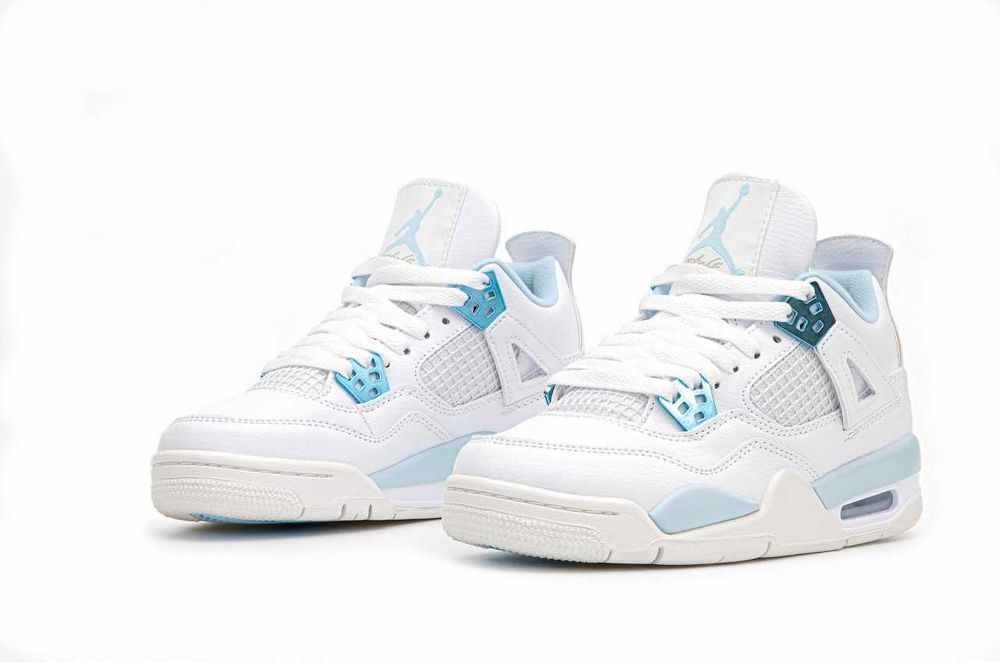 Кросівки Nike Air Jordan 4 White/Blue premium
