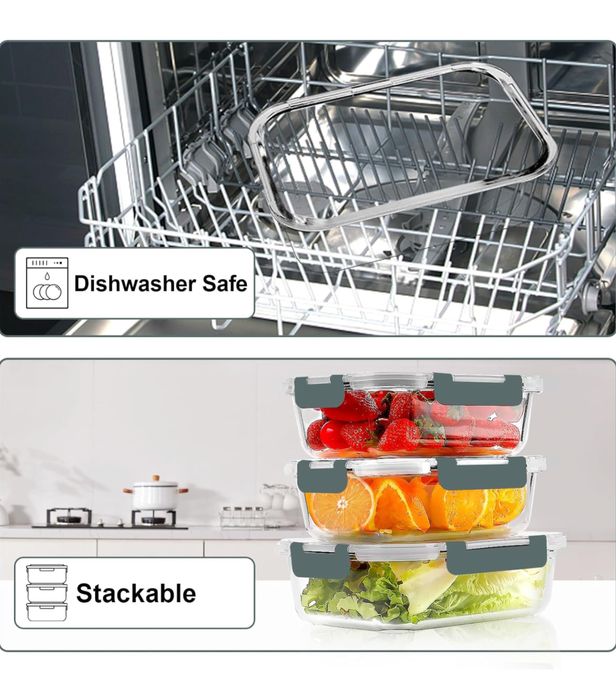 Pojemniki na żywność szklane zestaw 10szt pojemniki na posiłki 650g