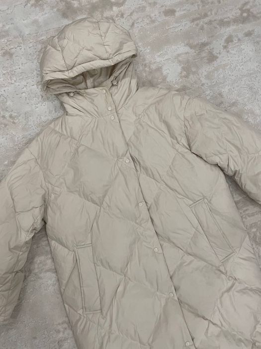 пуховик довгий Zara пальто пухове
