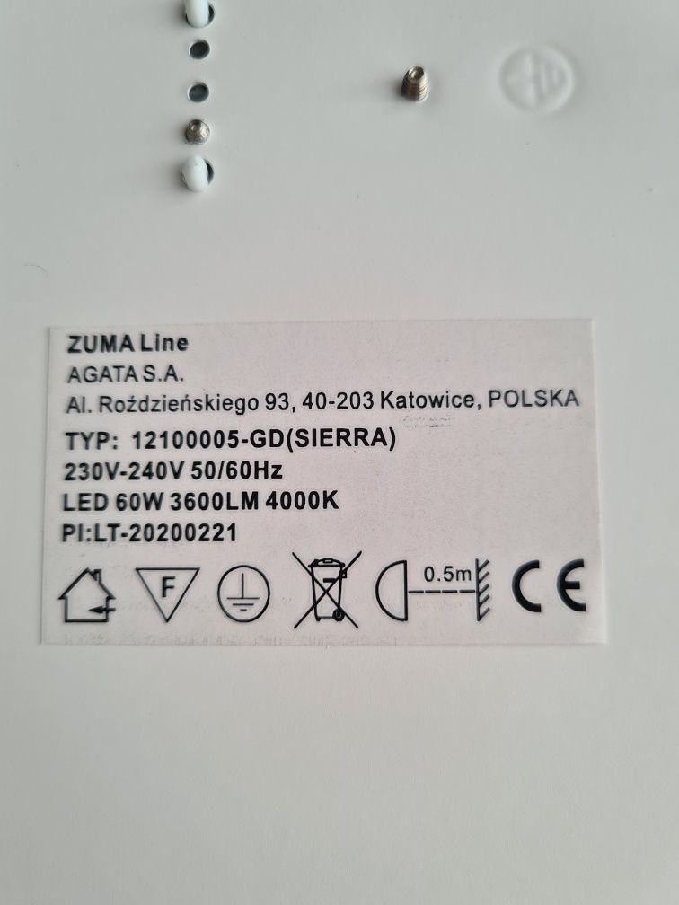 Sierra nowa lampa sufitowa plafon LED 50 cm złoty Zuma Line