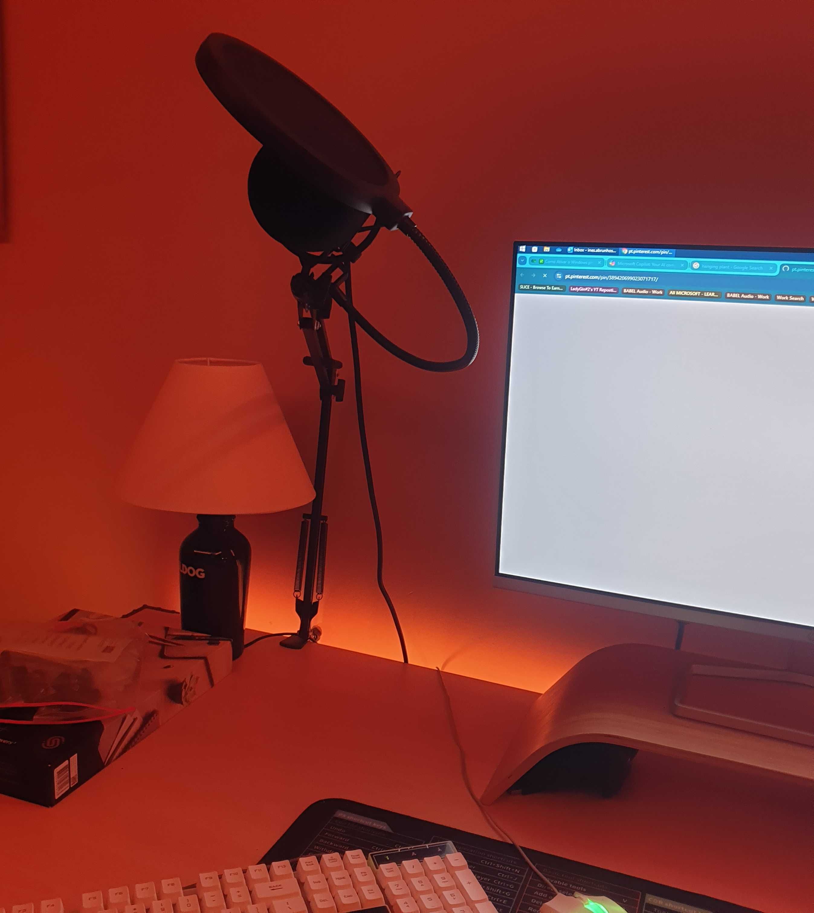 Microfone desktop com "pop-filter" - vendo urgente 30€