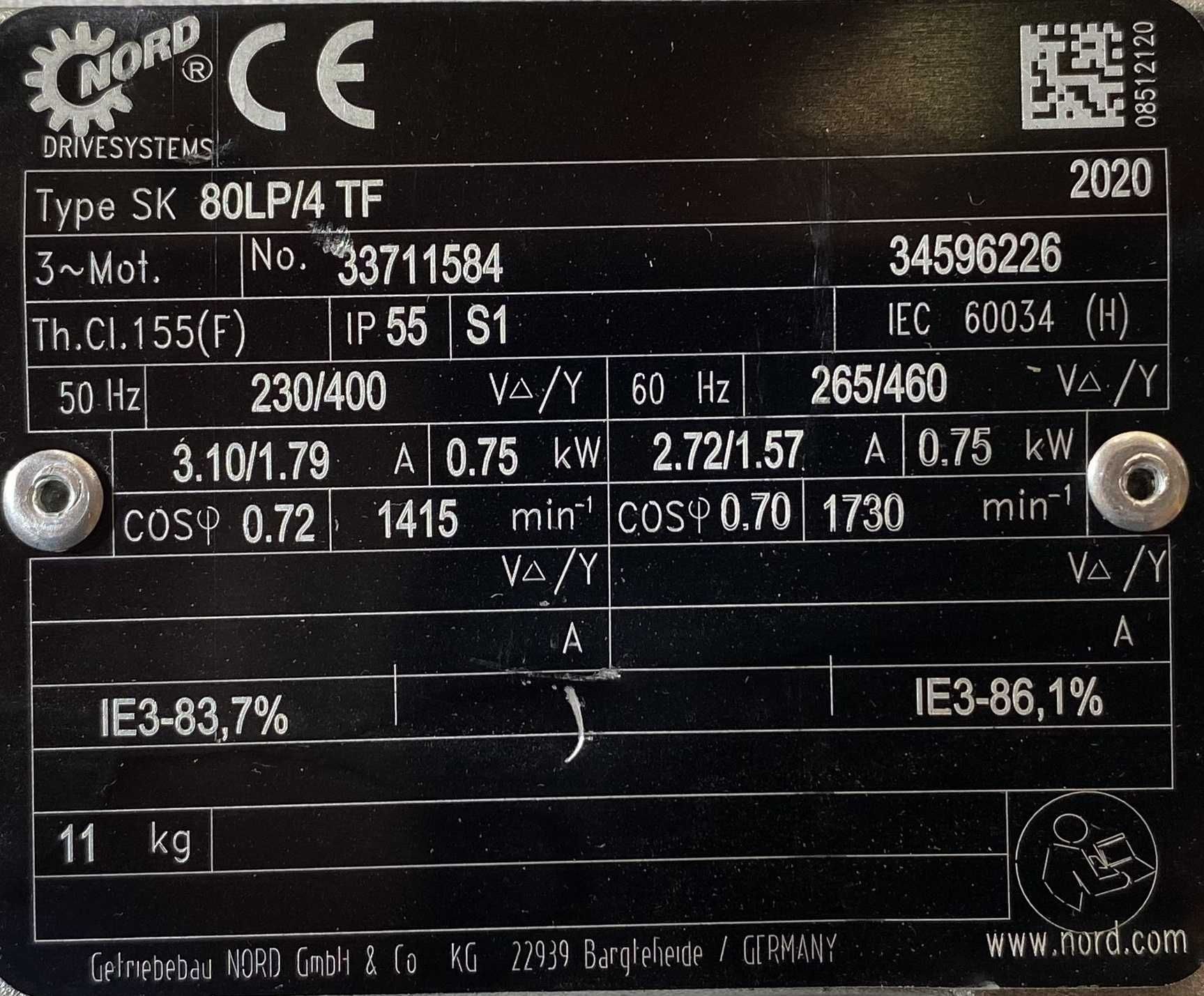 motoreduktor / przekładnia 0,75kW 113obr. 3fazowy NORD