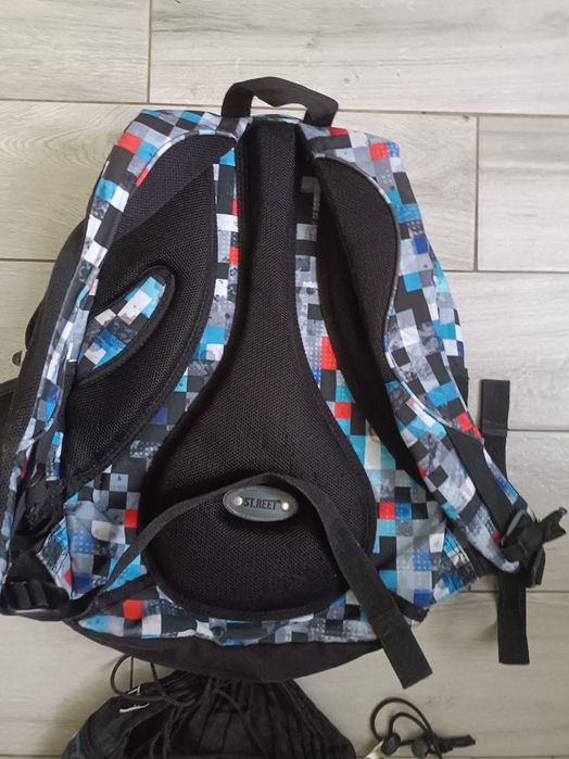 Plecak mega pojemny  St.Reet pixel worek Zestaw do szkoły pixele