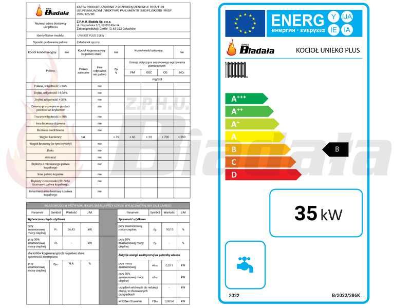 Kocioł piec NADMUCHOWY na WĘGIEL 5 klasa 35 kW