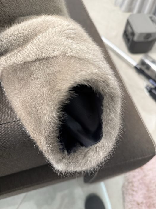 Норкова шуба шубка люкс якість сіра