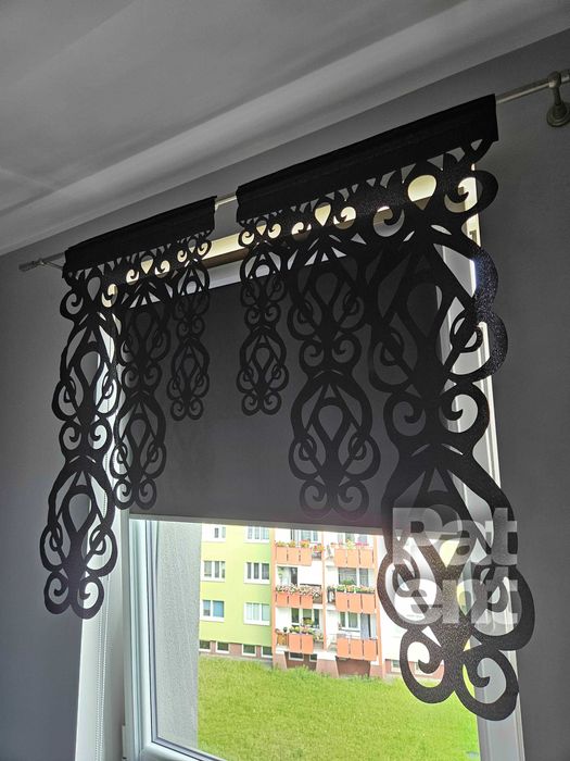 Firana panele ekranowe 60x100 cm żakardowe 2 sztuki na okno czarne