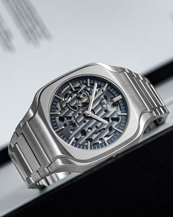 Zegarek D1 Milano Grey Depth Square skeleton nowy