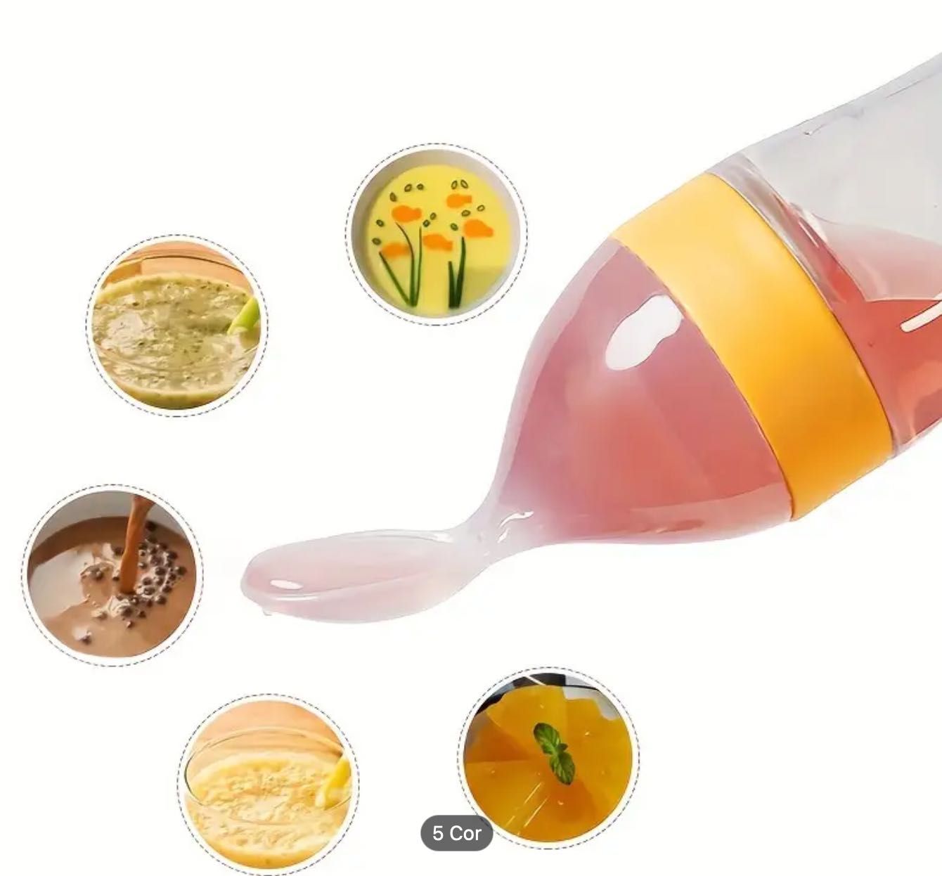Alimentador com Colher Rosa NOVO