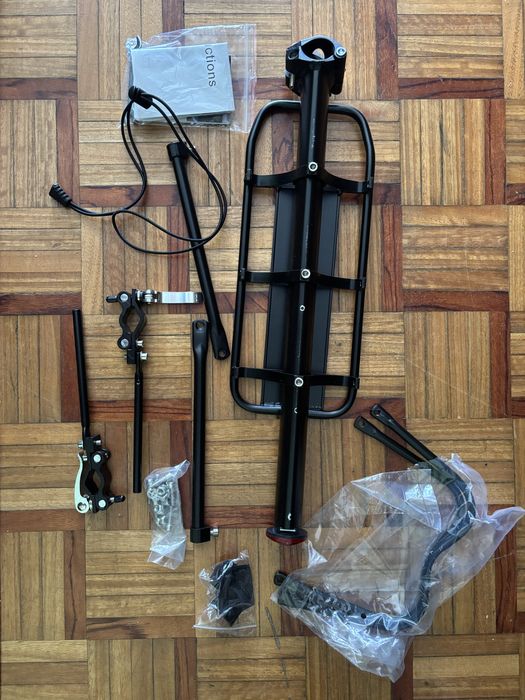 Porta Bagagens Traseiro Universal Bicicleta – Alumínio, Novo