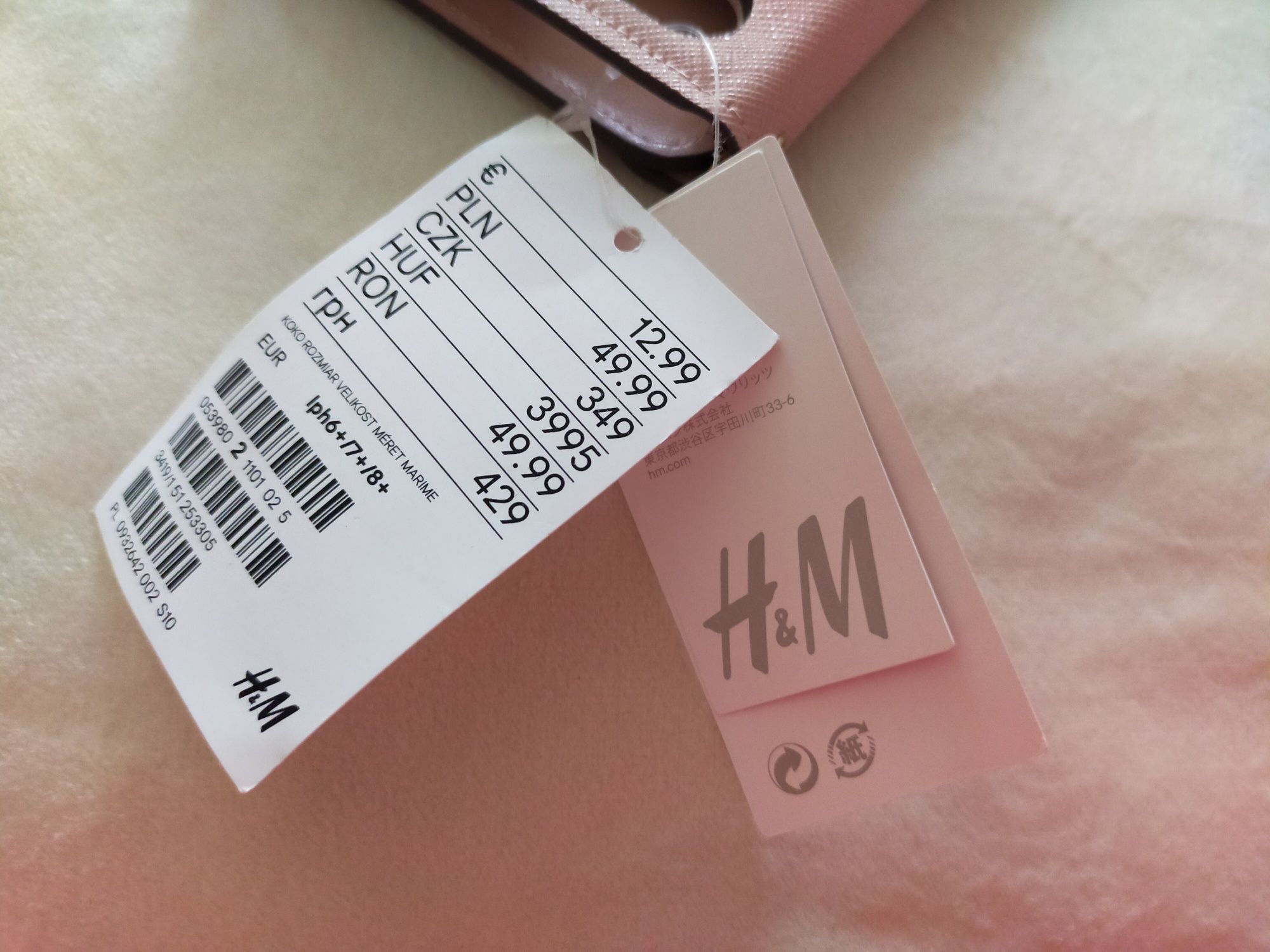 H&M Etui, portfel różowy na telefon iPhone 6+/7+/8+