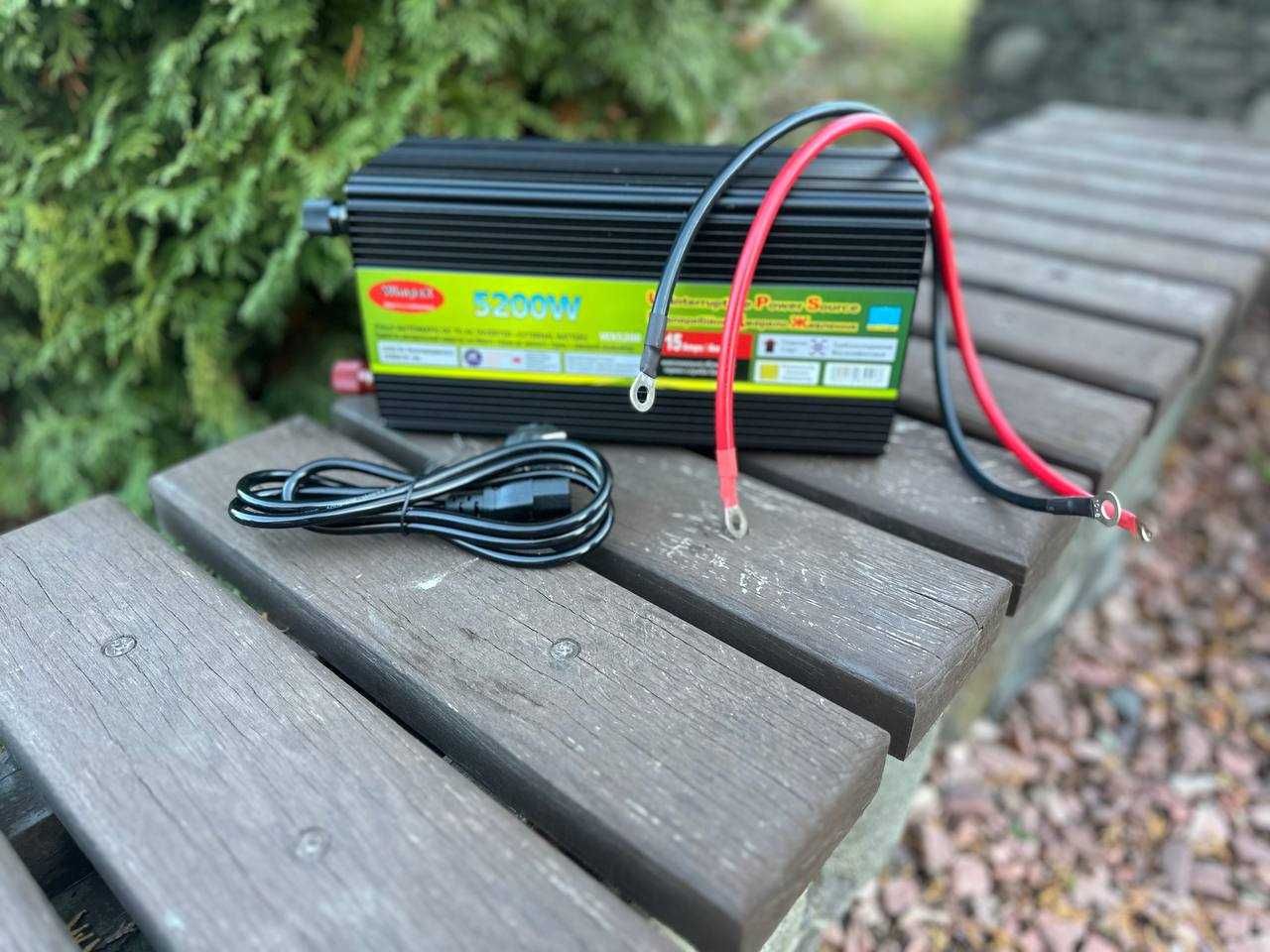 Преобразователь тока 12-220v 5200w Инвертор с зарядным + бесперебойник