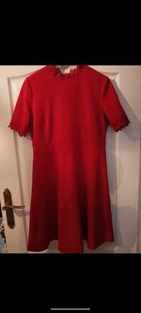 Czerwona elegancka sukienka, rozciągliwy materiał, Orsay, r. 40