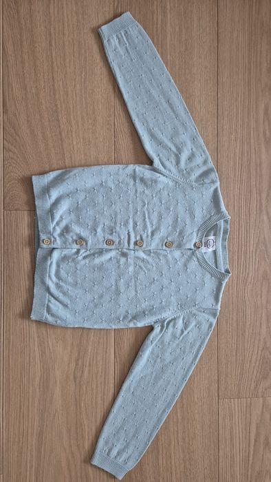 Sweterek ażurowy dla dziewczynki,niebiesko-zielony_H&M_rozm. 104