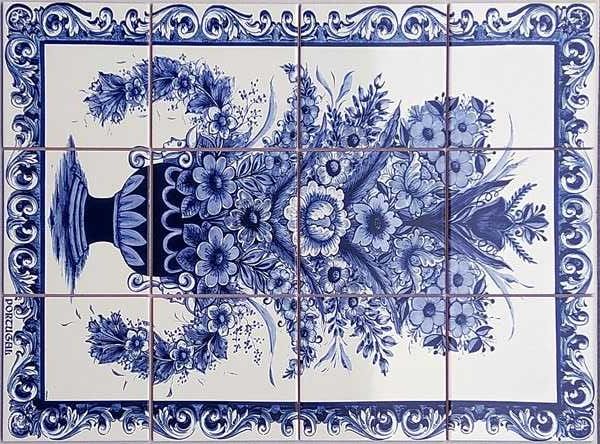 Painel Azulejos ARRANJO FLORAL 60x45 Ramalhete Flores Frescas Naturais