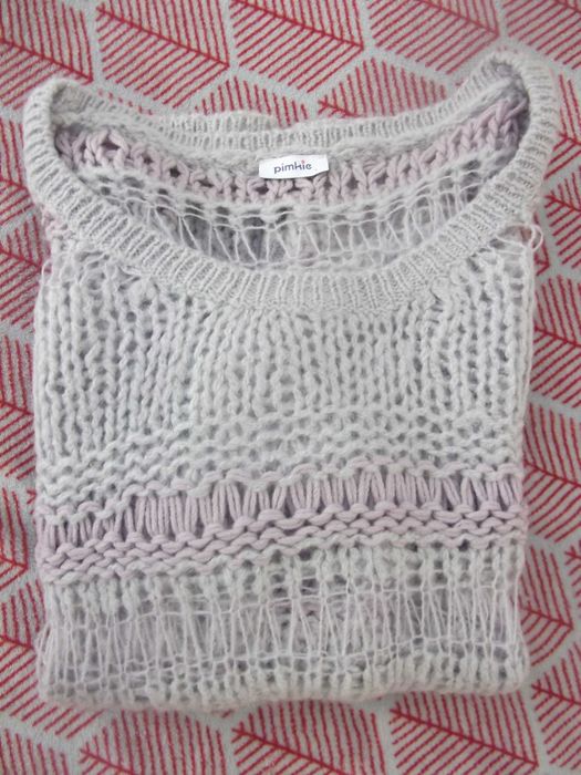 Camisola malha lilás cinzenta/Lilac & gray knit sweater - PIMKIE (M/L)