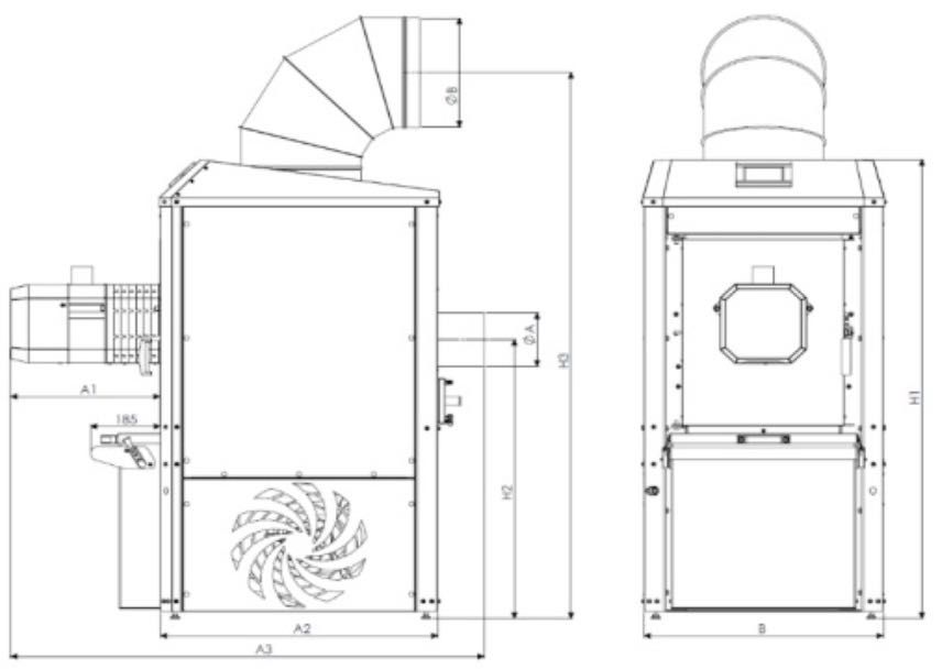 Generator/ nagrzewnica powietrza zasilana pelletem, ogrzewanie hali