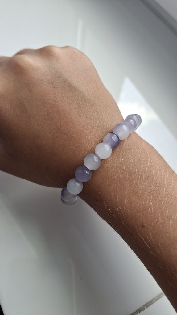 Bransoletka fioletowa handmade.