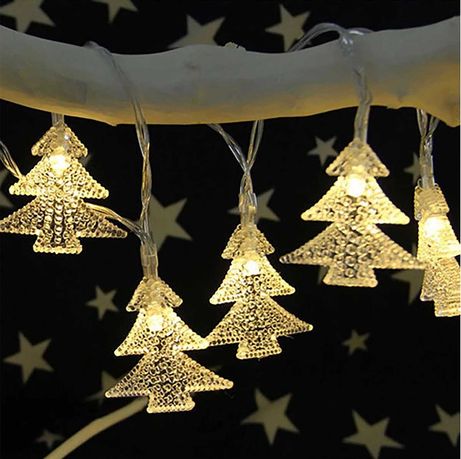Lampki choinki białe ciepłe lampki choinkowe na baterie 10 LED