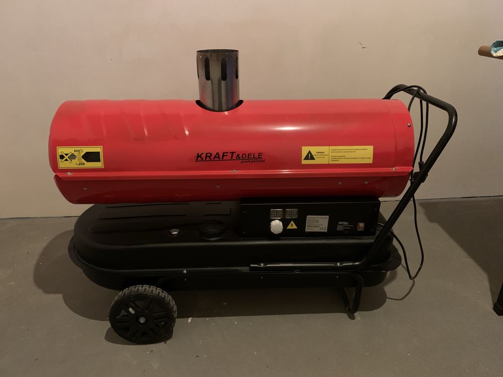 Nagrzewnica olejowa Diesel Kraft&Dele 40kW - odprowadzenie spalin