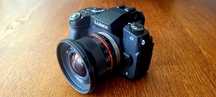 Lumix Panasonic G 80 + samyang 12 + sandisc 128