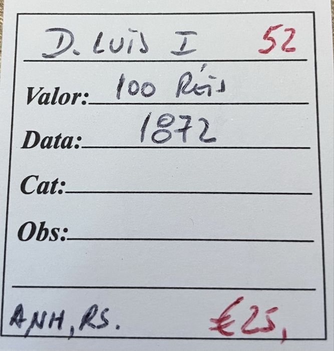 Moeda 100 Reis D LUIS I - 1872