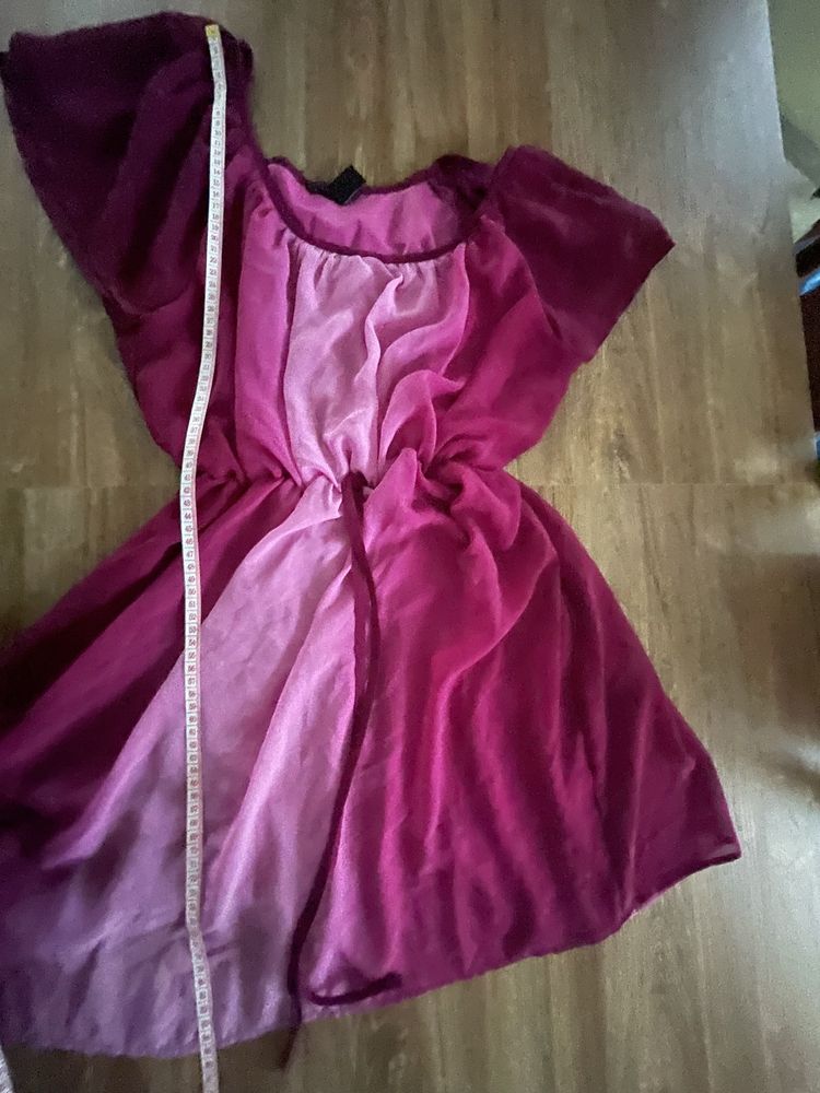 Sukienka bordo róż H&M