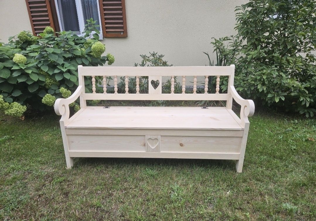 Wiejska ława szlaban rękodzieło