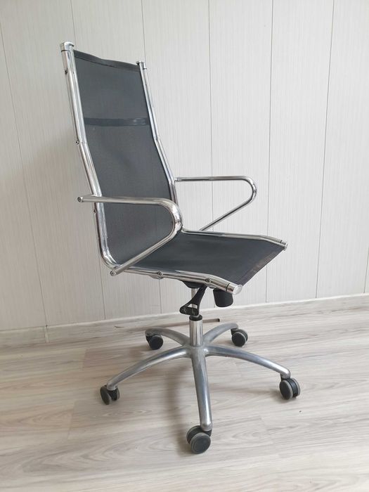 krzesło na kółkach chrom fotel biurkowy