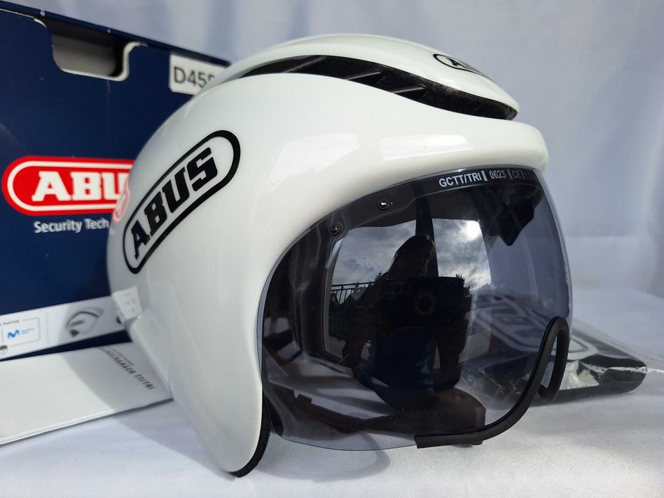 Kask rowerowy czasowy Abus GameChanger TT Shiny White L 58-61cm