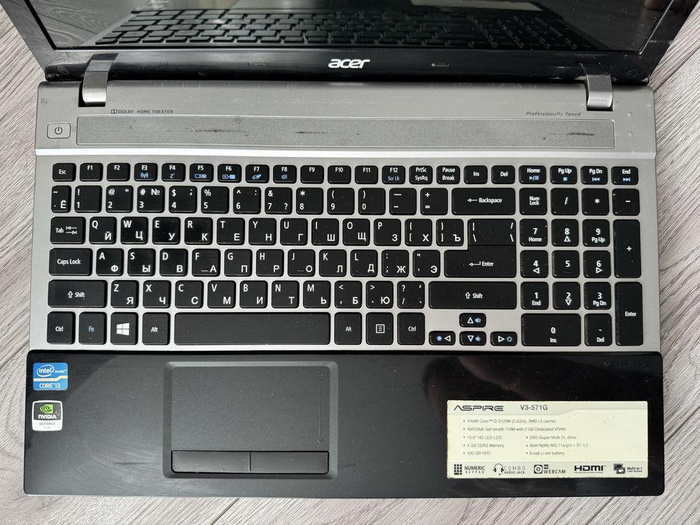 Acer Aspire V3-571G – 15.6”, Intel i3, 4GB RAM, 2GB відео / Все працює