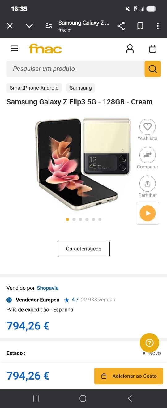 Troco samsung zfilip 3 5G