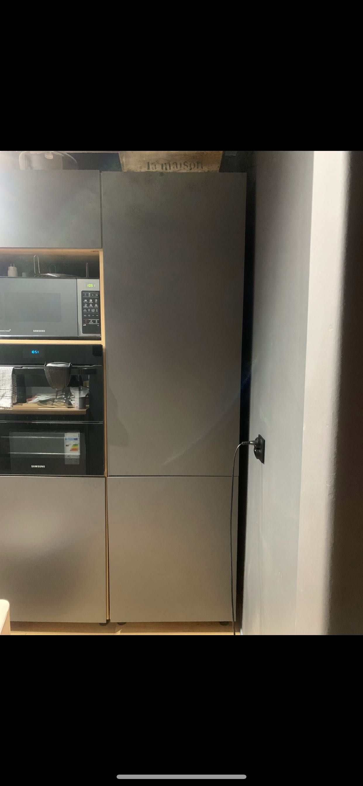 Szafka kuchenna słupek pod lodówkę Vinto 60 cm kolor szary