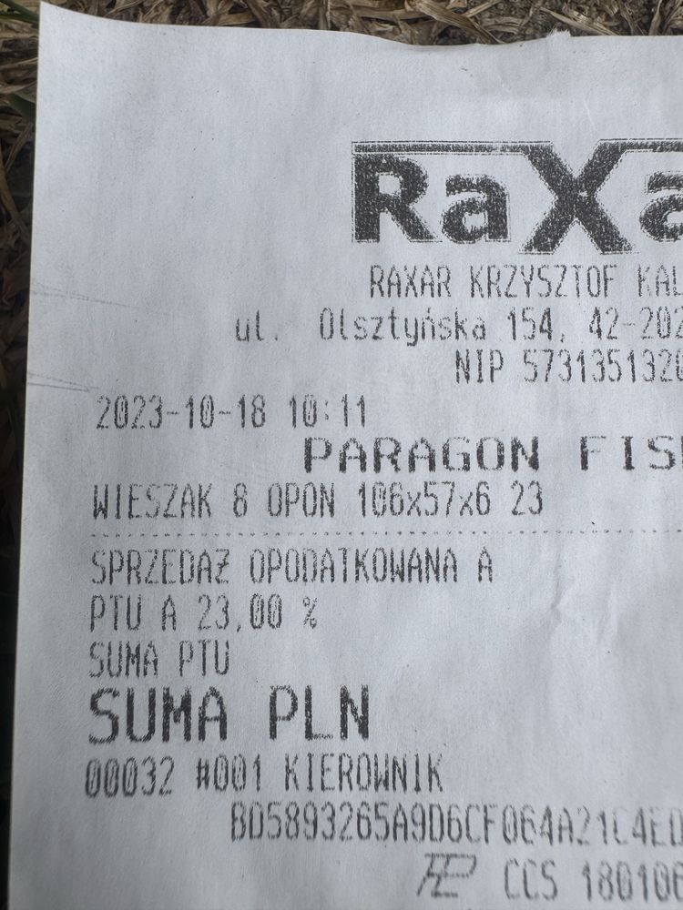 Wieszak na 8 opon