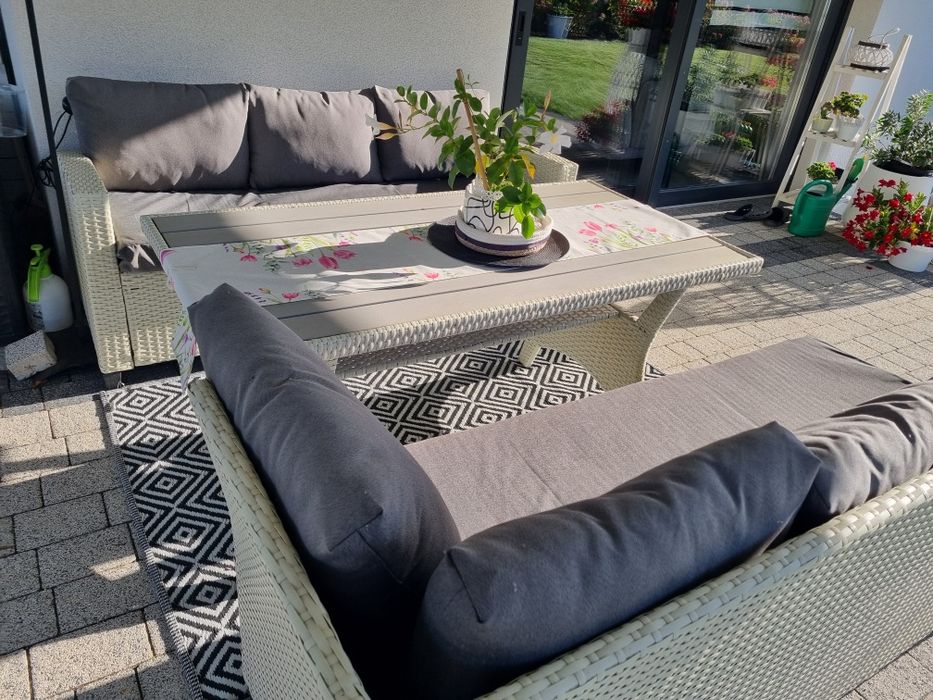 Narożnik sofa ogrodowa ratanowa