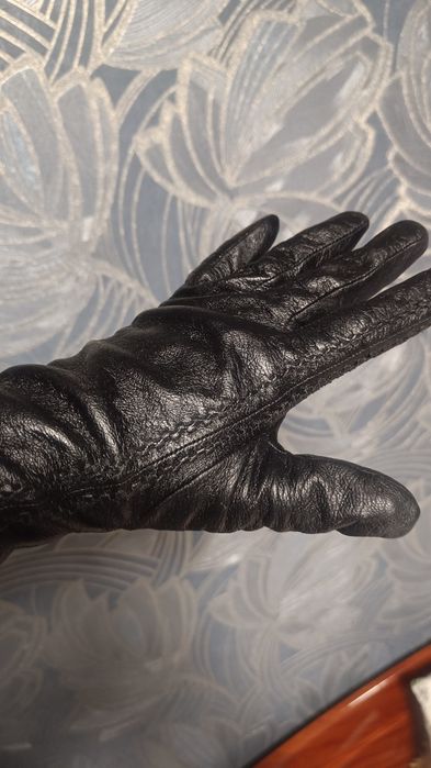 Шкіряні рукавички довгі